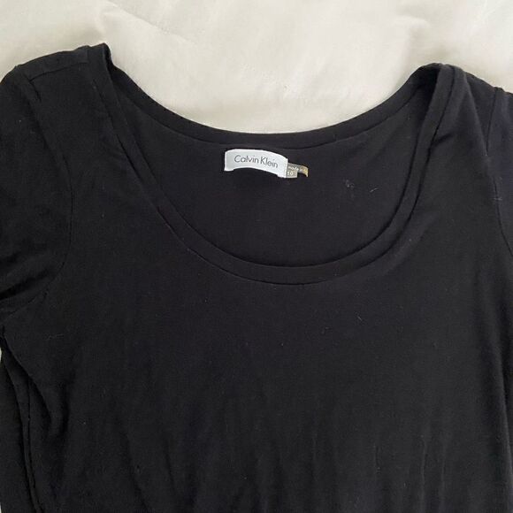 Calvin Klein Black Midi Dress Scoop Neck academia Minimalist Career - Picture 8 of 9